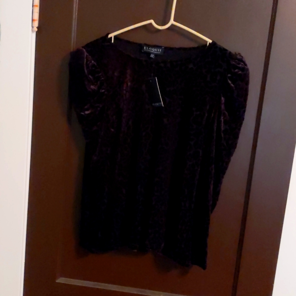 Leopard print sheer long sleeve black top